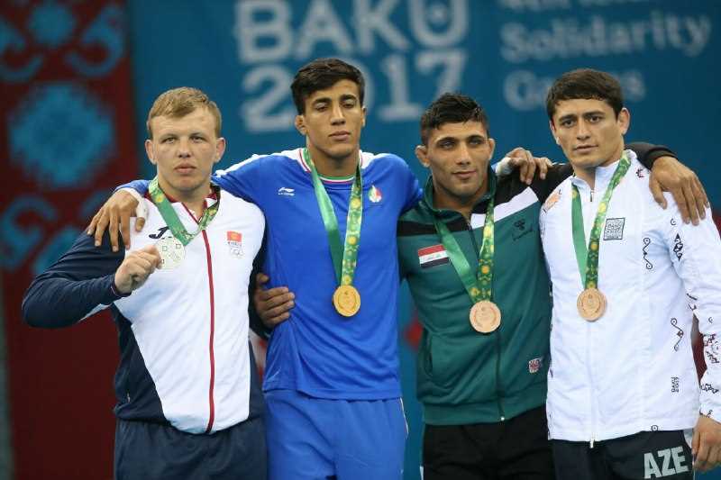 گرایی و قادریان به مدال طلای کشتی فرنگی بازی های کشورهای اسلامی دست یافتند